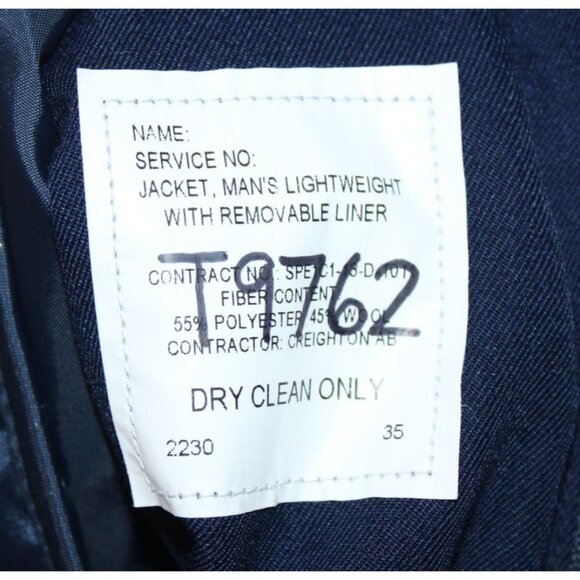 U.S. Air Force DSCP Wings Collection Men’s Blue Bomber Jacket Size 40R - Picture 5 of 5